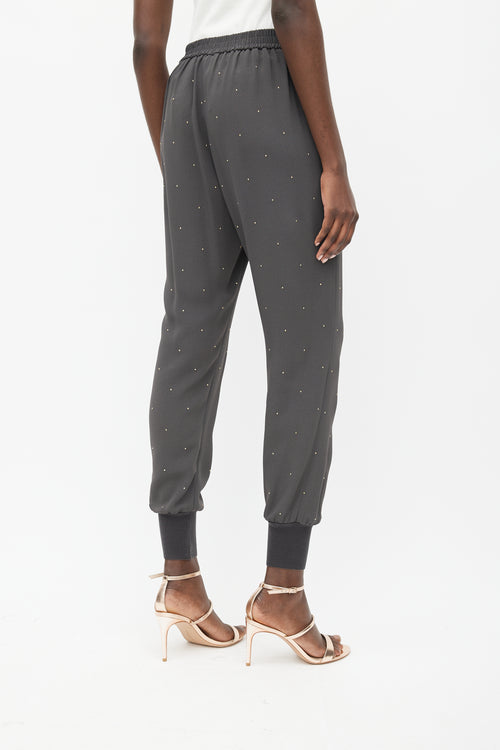 Stella McCartney Grey 
Gold Rhinestone Jogger