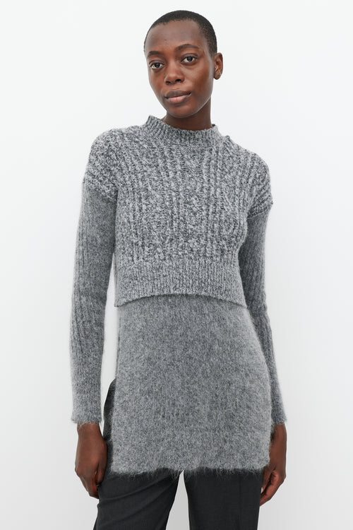 Stella McCartney Grey Mohair Layered Sweater