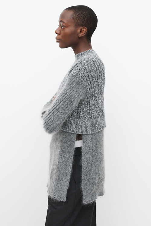 Stella McCartney Grey Mohair Layered Sweater