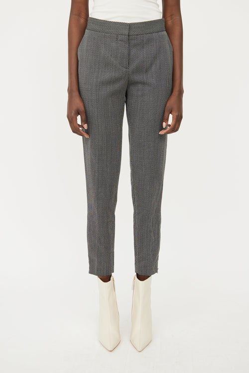 Stella McCartney Black 
White Wool Slim Pant