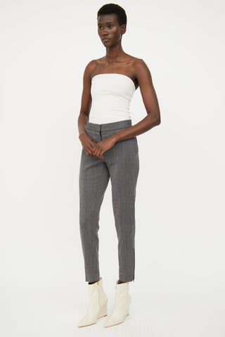 Stella McCartney Black 
White Wool Slim Pant