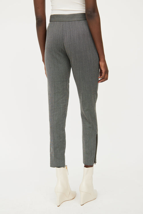 Stella McCartney Black 
White Wool Slim Pant