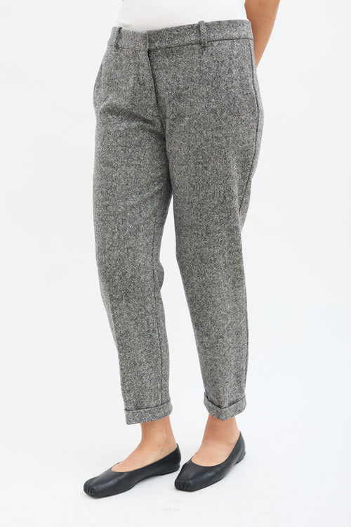 Stella McCartney Grey Wool Tapered Cuffed Trouser