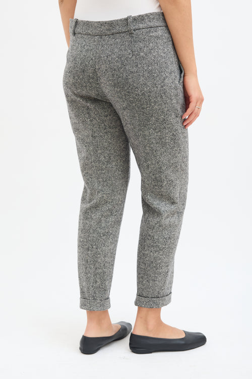 Stella McCartney Grey Wool Tapered Cuffed Trouser