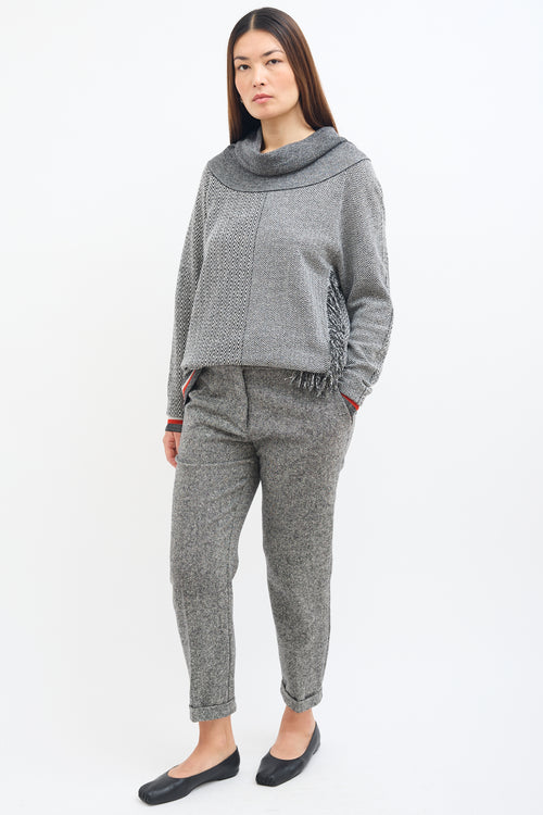 Stella McCartney Grey Wool Tapered Cuffed Trouser