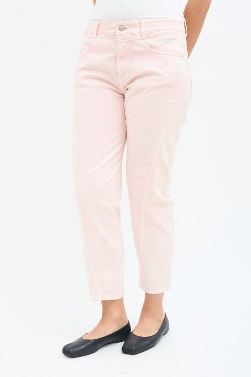 Stella McCartney Pink Asymmetrical Seam Jeans