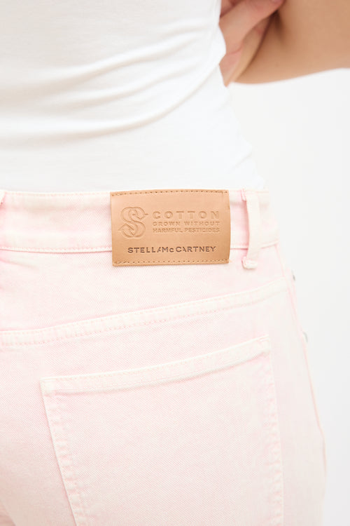 Stella McCartney Pink Asymmetrical Seam Jeans