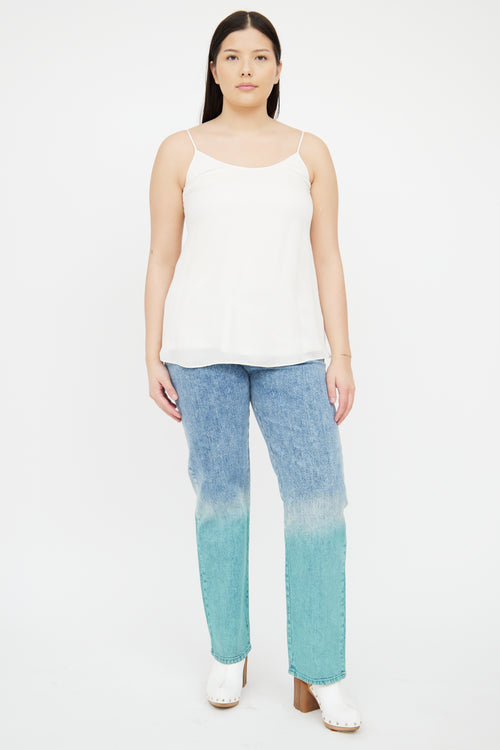 Stella McCartney Light Wash Green Straight Jeans