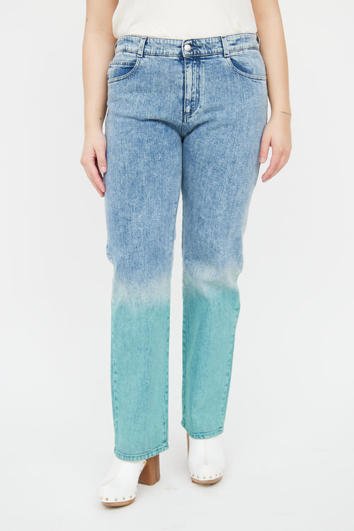 Stella McCartney Light Wash Green Straight Jeans