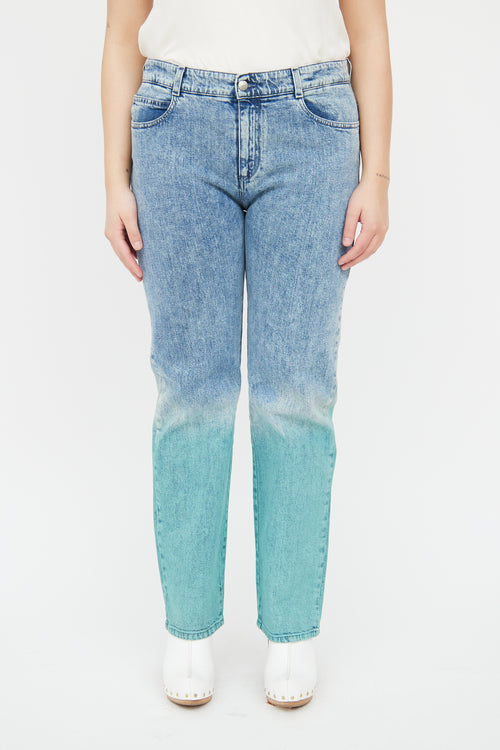 Stella McCartney Light Wash Green Straight Jeans