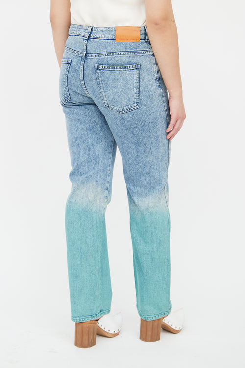 Stella McCartney Light Wash Green Straight Jeans