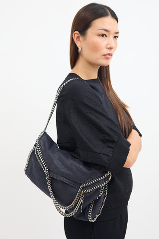 Stella McCartney Navy Falabella Fold-Over Tote