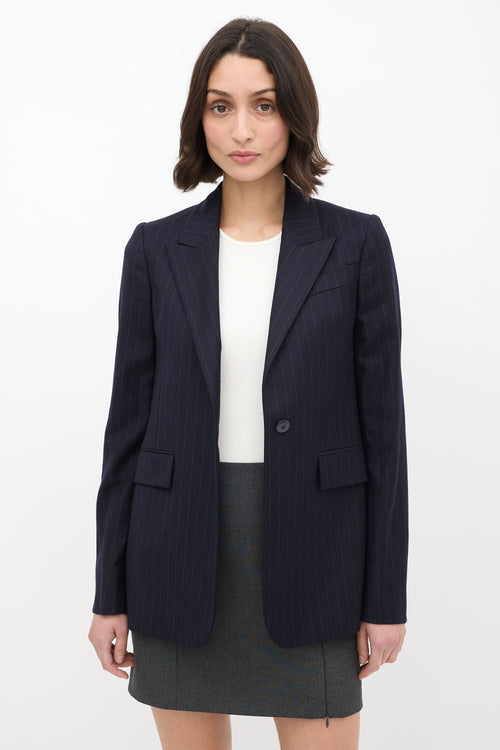 Stella McCartney Navy Wool Pinstripe Blazer