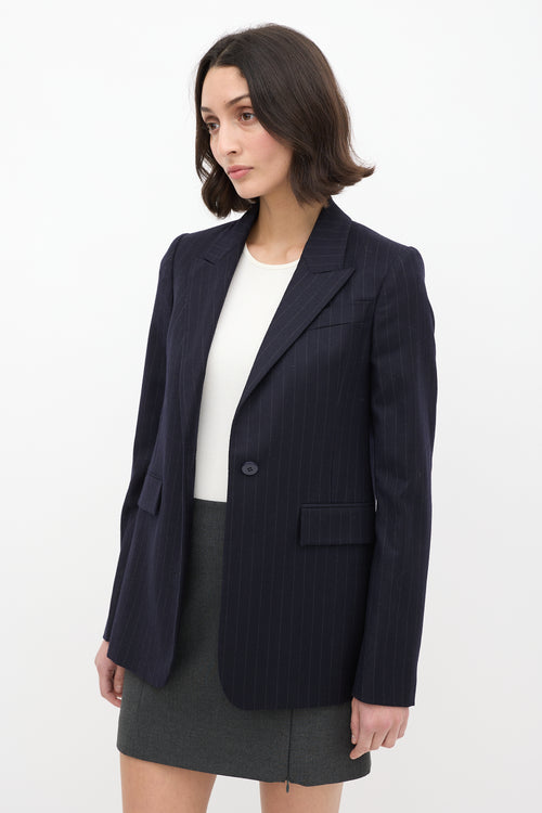 Stella McCartney Navy Wool Pinstripe Blazer