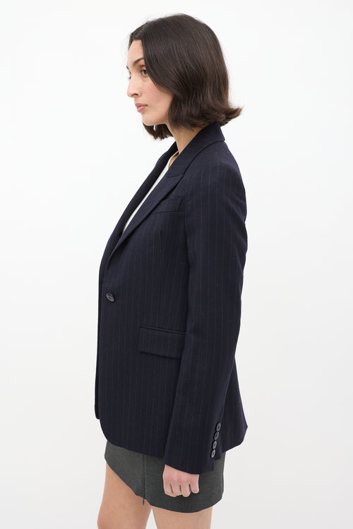 Stella McCartney Navy Wool Pinstripe Blazer