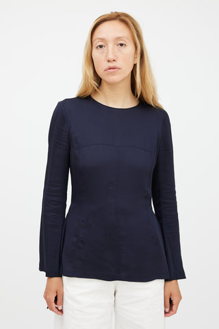 Stella McCartney Navy Ruffled Top