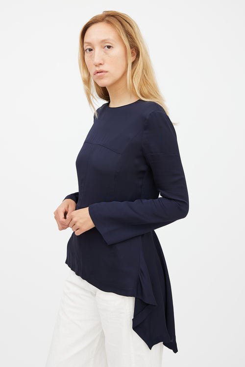 Stella McCartney Navy Ruffled Top