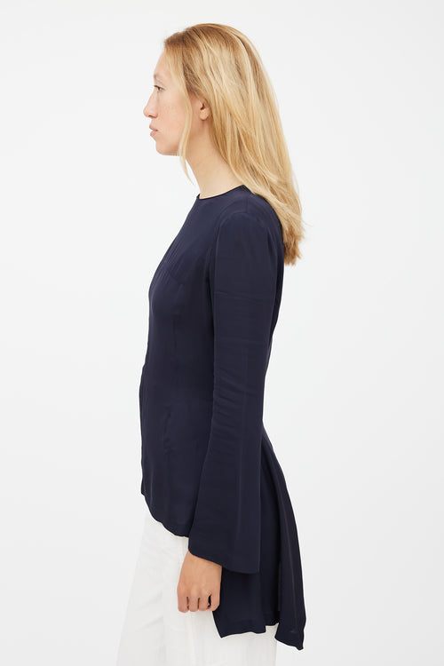 Stella McCartney Navy Ruffled Top