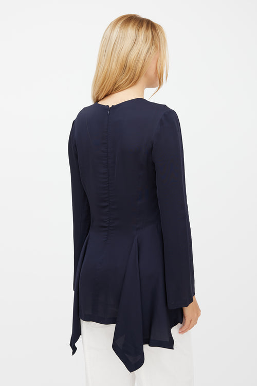 Stella McCartney Navy Ruffled Top