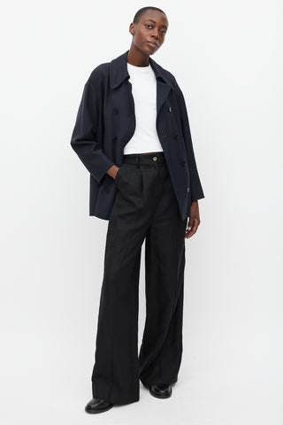 Stella McCartney Navy Short Trench Coat