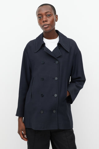 Stella McCartney Navy Short Trench Coat