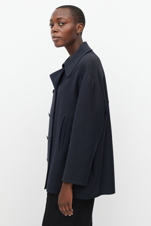 Stella McCartney Navy Short Trench Coat