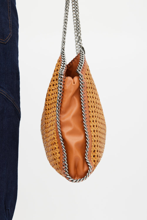 Stella McCartney Brown Faux Leather Woven Falabella Tote Bag