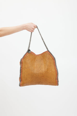 Stella McCartney Brown Faux Leather Woven Falabella Tote Bag