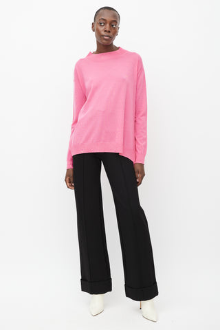 Stella McCartney Pink Asymmetrical Side Drape Sweater