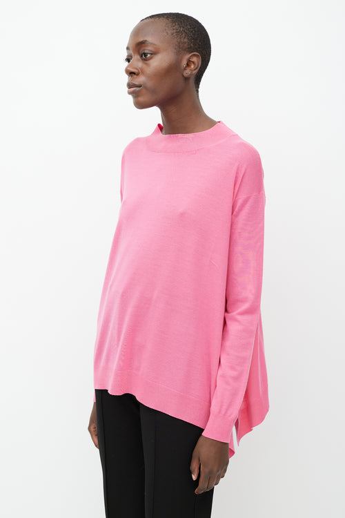 Stella McCartney Pink Asymmetrical Side Drape Sweater