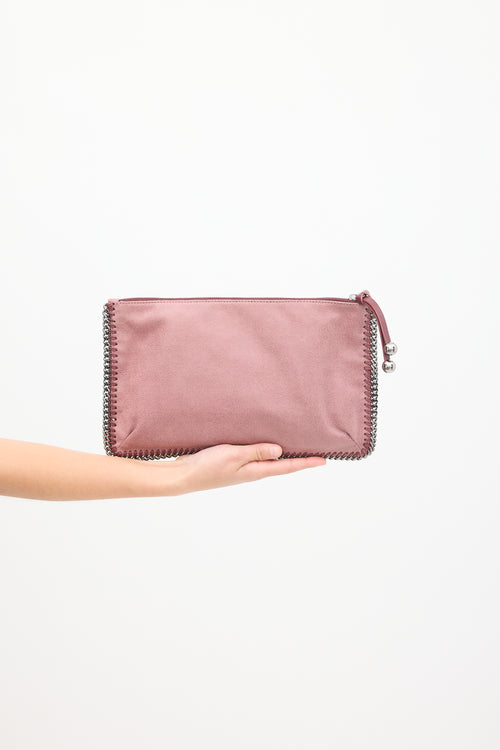 Stella McCartney Pink 
Multi Vegan Embellished Falabella Zip Clutch