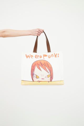 Stella McCartney x Yoshitomo Nara Cream Shred Tote Bag