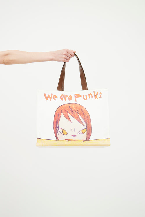 Stella McCartney x Yoshitomo Nara Cream Shred Tote Bag