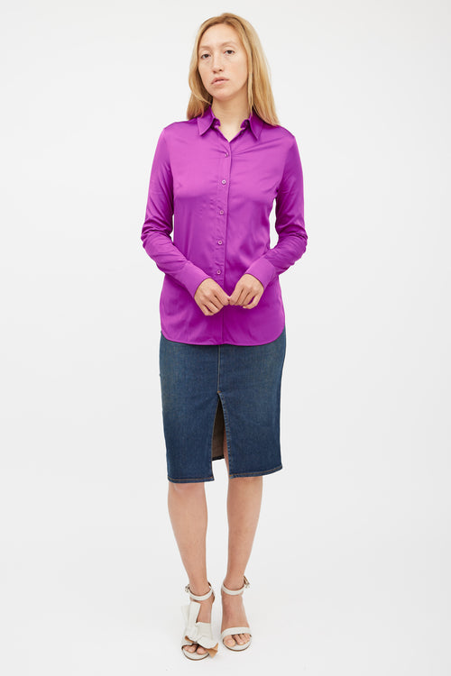 Stella McCartney Purple Satin Shirt