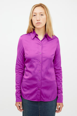 Stella McCartney Purple Satin Shirt