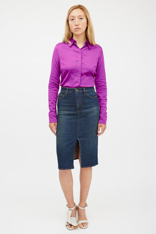 Stella McCartney Purple Satin Shirt