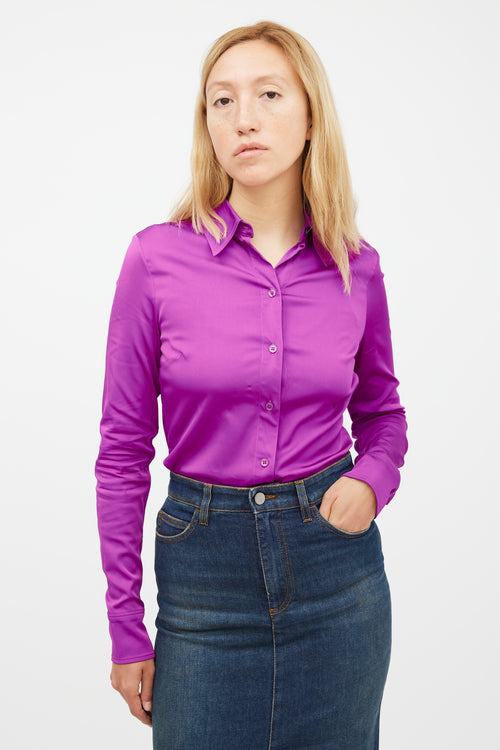 Stella McCartney Purple Satin Shirt