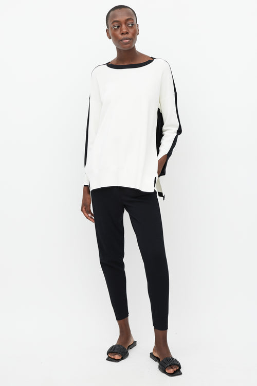 Stella McCartney White 
Black Split Side Sweater