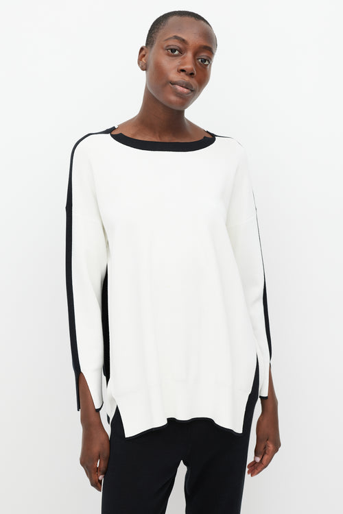 Stella McCartney White 
Black Split Side Sweater