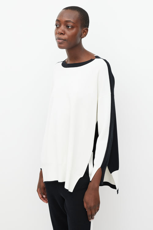 Stella McCartney White 
Black Split Side Sweater