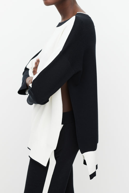 Stella McCartney White 
Black Split Side Sweater