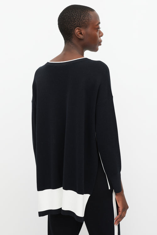 Stella McCartney White 
Black Split Side Sweater