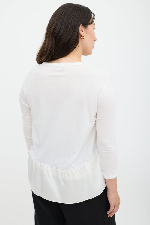 Stella McCartney White Cotton 
Silk High Low Flounce Top