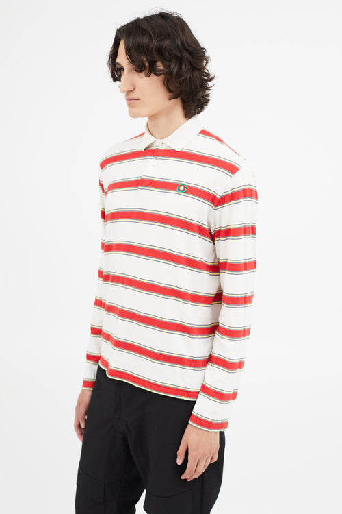 Stella McCartney White 
Red Stripe Long Sleeve Polo