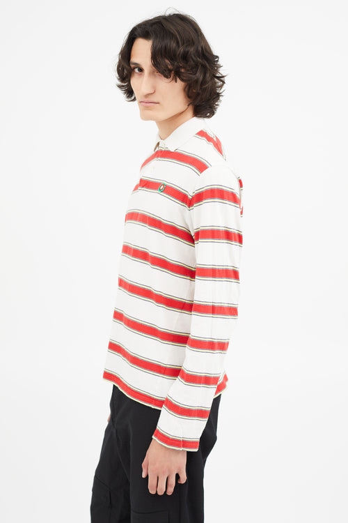 Stella McCartney White 
Red Stripe Long Sleeve Polo