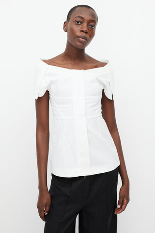 Stella McCartney White Textured Panel Top