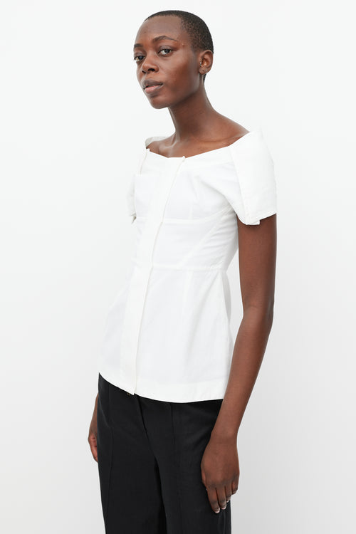 Stella McCartney White Textured Panel Top