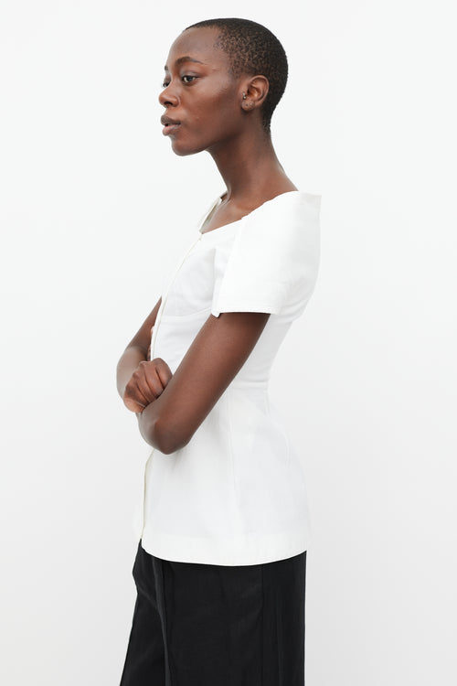 Stella McCartney White Textured Panel Top