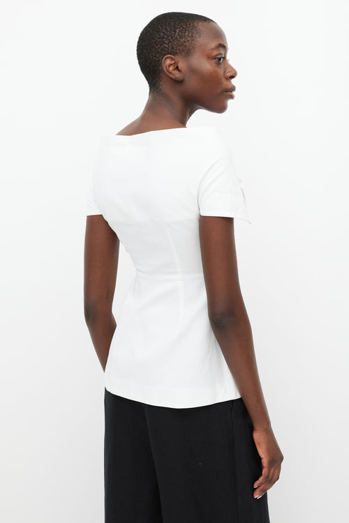 Stella McCartney White Textured Panel Top