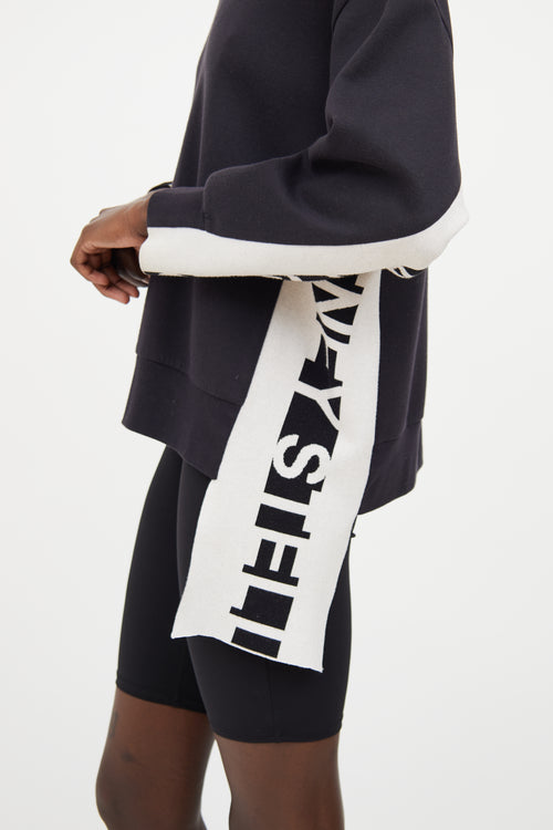 Stella McCartney Black 
White Logo Sweatshirt